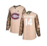 Men Adidas Montreal Canadiens #14 Tomas Plekanec Camo Authentic 2017 Veterans Day Stitched NHL Jersey