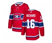 Men Adidas Montreal Canadiens #16 Henri Richard Red Home Authentic Stitched NHL Jersey
