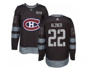 Men Adidas Montreal Canadiens #22 Karl Alzner Black 1917-2017 100th Anniversary Stitched NHL Jersey