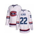 Men Adidas Montreal Canadiens #22 Karl Alzner White Authentic 2017 100 Classic Stitched NHL Jersey