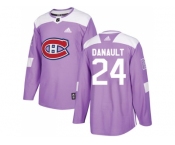 Men Adidas Montreal Canadiens #24 Phillip Danault Purple Authentic Fights Cancer Stitched NHL Jersey