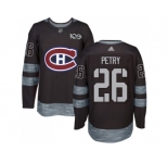 Men Adidas Montreal Canadiens #26 Jeff Petry Black 1917-2017 100th Anniversary Stitched NHL Jersey