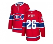 Men Adidas Montreal Canadiens #26 Jeff Petry Red Home Authentic Stitched NHL Jersey