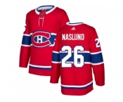 Men Adidas Montreal Canadiens #26 Mats Naslund Red Home Authentic Stitched NHL Jersey