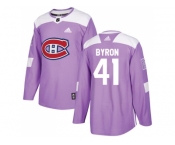 Men Adidas Montreal Canadiens #41 Paul Byron Purple Authentic Fights Cancer Stitched NHL Jersey