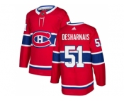 Men Adidas Montreal Canadiens #51 David Desharnais Red Home Authentic Stitched NHL Jersey