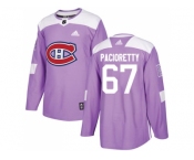 Men Adidas Montreal Canadiens #67 Max Pacioretty Purple Authentic Fights Cancer Stitched NHL Jersey