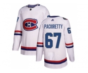 Men Adidas Montreal Canadiens #67 Max Pacioretty White Authentic 2017 100 Classic Stitched NHL Jersey