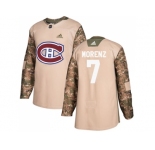 Men Adidas Montreal Canadiens #7 Howie Morenz Camo Authentic 2017 Veterans Day Stitched NHL Jersey