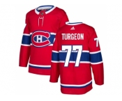 Men Adidas Montreal Canadiens #77 Pierre Turgeon Red Home Authentic Stitched NHL Jersey