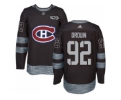 Men Adidas Montreal Canadiens #92 Jonathan Drouin Black 1917-2017 100th Anniversary Stitched NHL Jersey