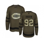 Men Adidas Montreal Canadiens #92 Jonathan Drouin Green Salute to Service Stitched NHL Jersey