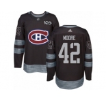 Men's Adidas Montreal Canadiens #42 Dominic Moore Authentic Black 1917-2017 100th Anniversary NHL Jersey