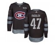 Men's Adidas Montreal Canadiens #47 Alexander Radulov Authentic Black 1917-2017 100th Anniversary NHL Jersey