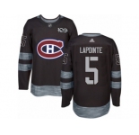 Men's Adidas Montreal Canadiens #5 Guy Lapointe Authentic Black 1917-2017 100th Anniversary NHL Jersey