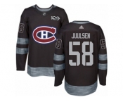 Men's Adidas Montreal Canadiens #58 Noah Juulsen Authentic Black 1917-2017 100th Anniversary NHL Jersey