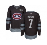 Men's Adidas Montreal Canadiens #7 Howie Morenz Authentic Black 1917-2017 100th Anniversary NHL Jersey