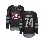 Men's Adidas Montreal Canadiens #74 Alexei Emelin Authentic Black 1917-2017 100th Anniversary NHL Jersey