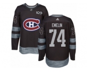 Men's Adidas Montreal Canadiens #74 Alexei Emelin Authentic Black 1917-2017 100th Anniversary NHL Jersey