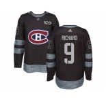 Men's Adidas Montreal Canadiens #9 Maurice Richard Authentic Black 1917-2017 100th Anniversary NHL Jersey