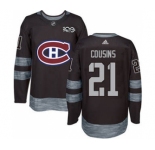 Men's Canadiens #21 Nick Cousins Black 1917-2017 100th Anniversary Stitched Hockey Jersey