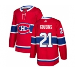 Men's Canadiens #21 Nick Cousins Red Home Authentic Stitched Hockey Jersey