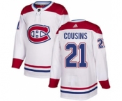 Men's Canadiens #21 Nick Cousins White Road Authentic Stitched Hockey Jersey