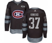 Men's Canadiens #37 Keith Kinkaid Black 1917-2017 100th Anniversary Stitched Hockey Jersey