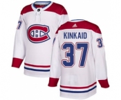 Men's Canadiens #37 Keith Kinkaid White Road Authentic Stitched Hockey Jersey