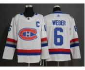 Men's Canadiens #6 Shea Weber White 2017 Hockey 100 Classic Hockey Hockey Jersey