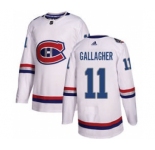 Men's Montreal Canadiens #11 Brendan Gallagher White 2017 100 Classic Stitched Hockey Jersey