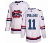Men's Montreal Canadiens #11 Brendan Gallagher White 2017 100 Classic Stitched Hockey Jersey