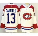 Men's Montreal Canadiens #13 Cole Caufield White Authentic Jersey