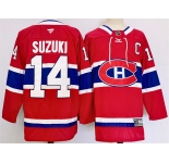 Men's Montreal Canadiens #14 Nick Suzuki Red 2024-25 Stitched Jersey