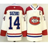 Men's Montreal Canadiens #14 Nick Suzuki White Authentic Jersey