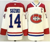 Men's Montreal Canadiens #14 Nick Suzuki White Authentic Jersey