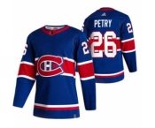 Men's Montreal Canadiens #26 Jeff Petry Blue 2020-21 Reverse Retro Alternate Hockey Jersey