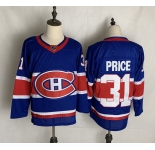 Men's Montreal Canadiens #31 Carey Price Authentic Blue 2021 New Hockey Jersey