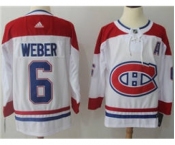 Men's Montreal Canadiens #6 Shea Weber White Road Stitched Hockey Jersey