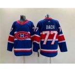 Men's Montreal Canadiens #77 Kirby Dach Blue Stitched Jersey