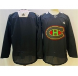 Men's Montreal Canadiens Blank 2022 Black Warm Up History Night Stitched Jersey