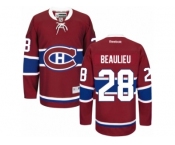 Men's Reebok Montreal Canadiens #28 Nathan Beaulieu Authentic Red Home NHL Jersey