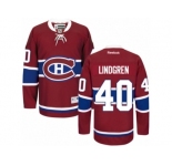 Men's Reebok Montreal Canadiens #40 Charlie Lindgren Authentic Red Home NHL Jersey