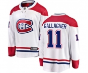 Montreal Canadiens #11 Brendan Gallagher Authentic White Away Fanatics Branded Breakaway NHL Jersey