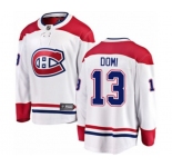 Montreal Canadiens #13 Max Domi Authentic White Away Fanatics Branded Breakaway NHL Jersey