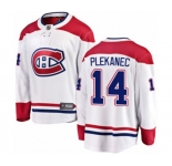 Montreal Canadiens #14 Tomas Plekanec Authentic White Away Fanatics Branded Breakaway NHL Jersey