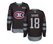 Montreal Canadiens #18 Serge Savard Black 1917-2017 100th Anniversary Stitched NHL Jersey