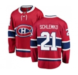 Montreal Canadiens #21 David Schlemko Authentic Red Home Fanatics Branded Breakaway NHL Jersey