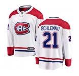 Montreal Canadiens #21 David Schlemko Authentic White Away Fanatics Branded Breakaway NHL Jersey
