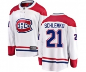 Montreal Canadiens #21 David Schlemko Authentic White Away Fanatics Branded Breakaway NHL Jersey